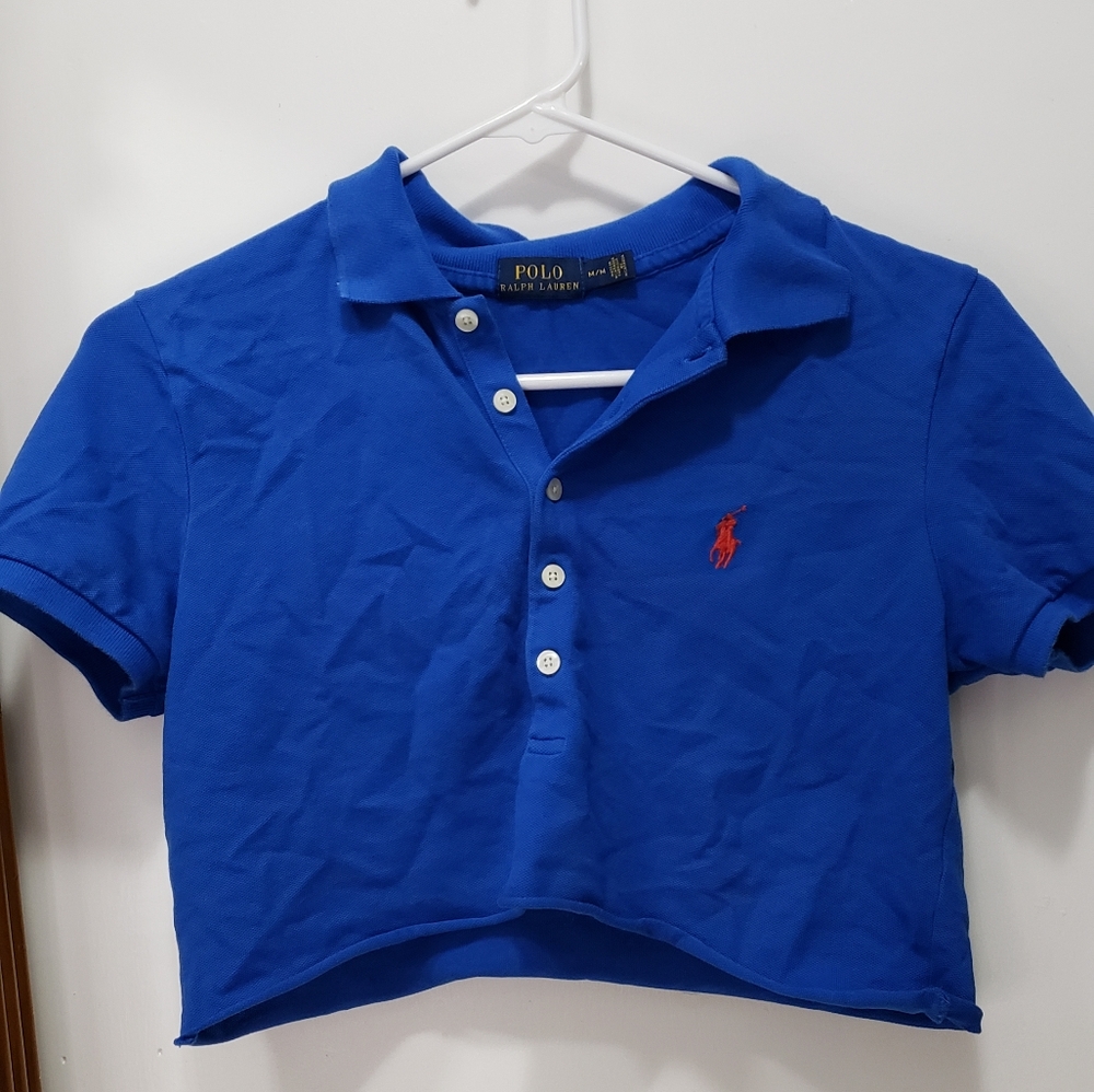 Cropped Blue Polo